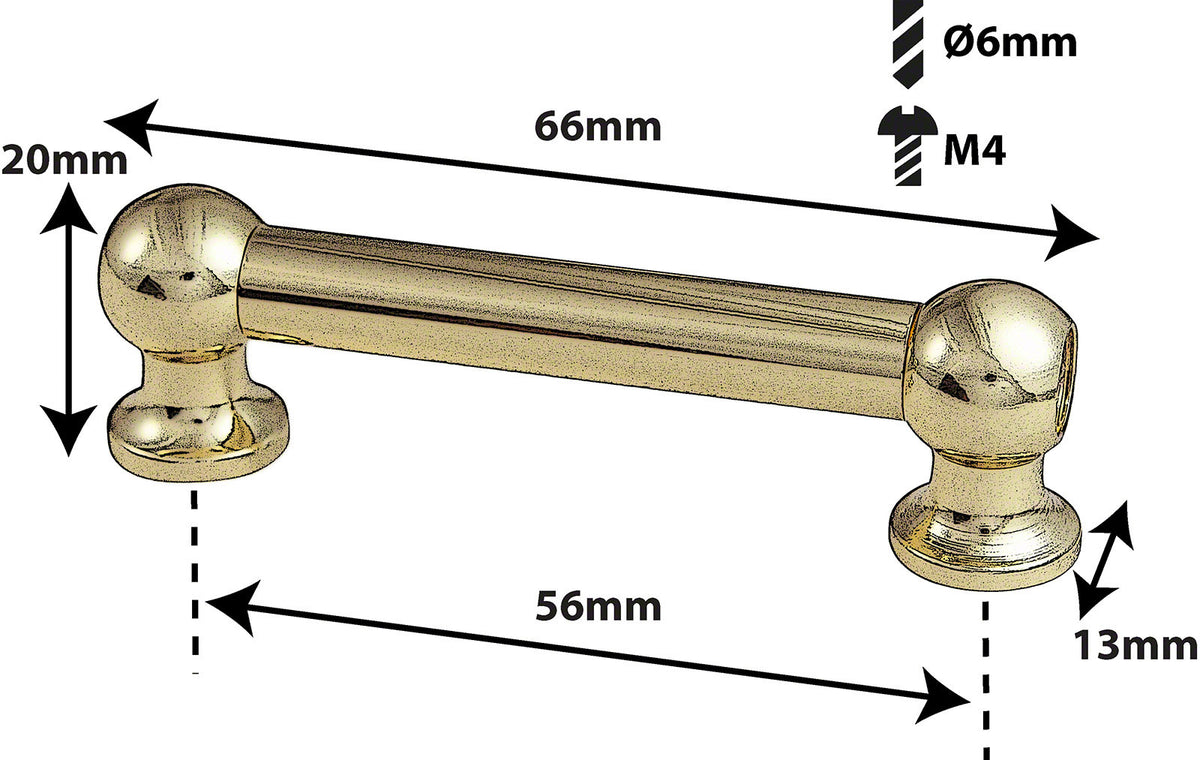 TL12D56-BR Lug de Tubo 56mm Dourada Duplo Tirante (X1)