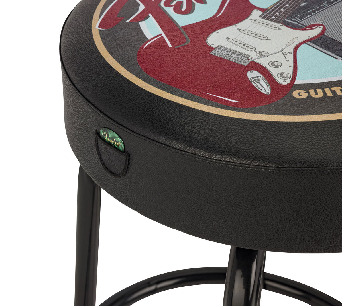 Guitars And Amps Pick Pouch Barstool Black-Black 30"