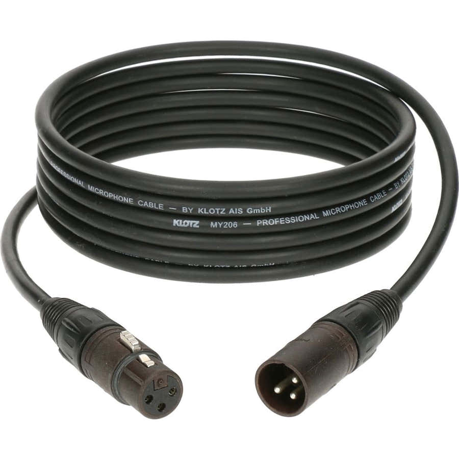 M1 MIC CABLE BLACK 2M XLR 3P. F/M NEUTRIK MP BRASS