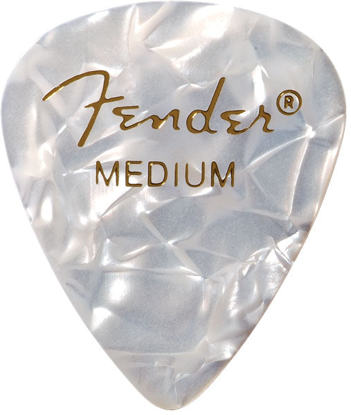 Fender Premium Palhetas de celuloide forma 351 Médias White Moto embalagem de 12