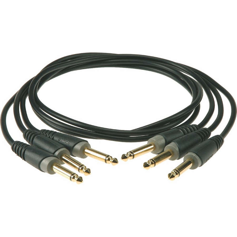 PP-JJ0015 3 PC. PEDAL PATCHER BLACK 15CM JACK 2P./JACK 2P. GOLD