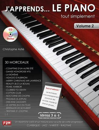 F2M Editions J'apprends Le Piano Tout Simplement Vol.2