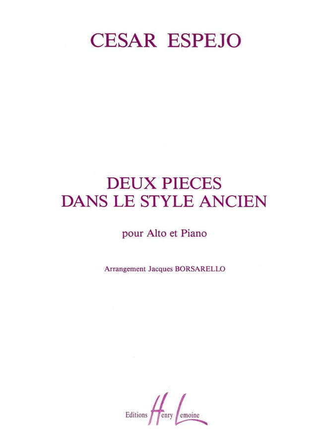 Ejo Cesar - Pieces Dans Le Style Ancien (2) - Alto Piano