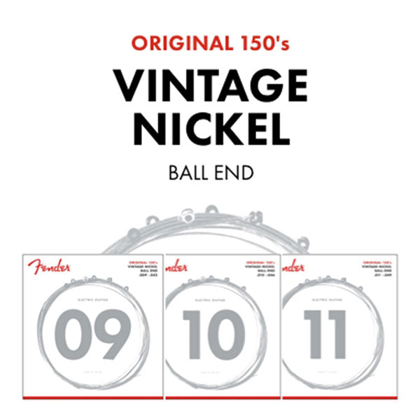 ORIGINAL 150 GUITAR STRINGS PURE NICKEL WOUND BALL END 150L .009-.042 GAUGES (6)