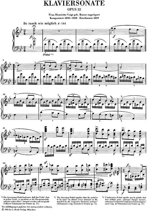 Schumann R. - Piano Sonata G Minor Op. 22 With Original Last Movement