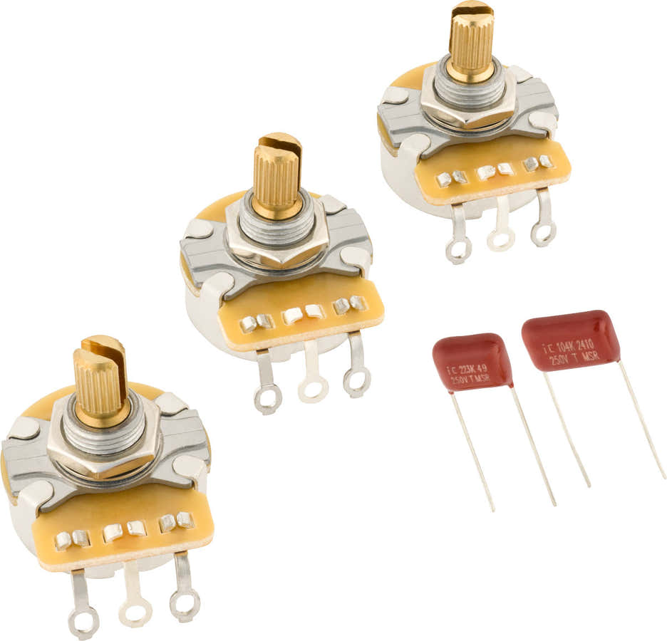 Stratocaster Kit de potenciómetros de veio dividido e condensadores pacote de 3