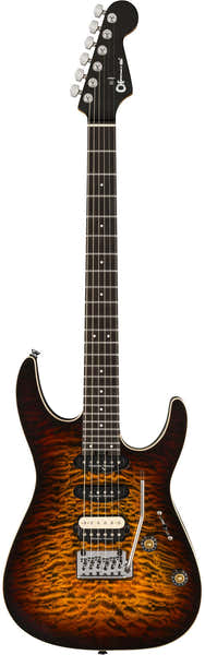 Pro-Mod Plus Dinky DK24 HSS 2PT EB QM Ebo Olho de Tigre Âmbar