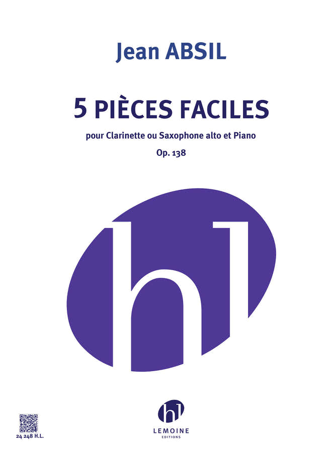 Sil Jean - Pieces Faciles Op.138 (5) - Saxophone Alto Ou Clarinette Piano