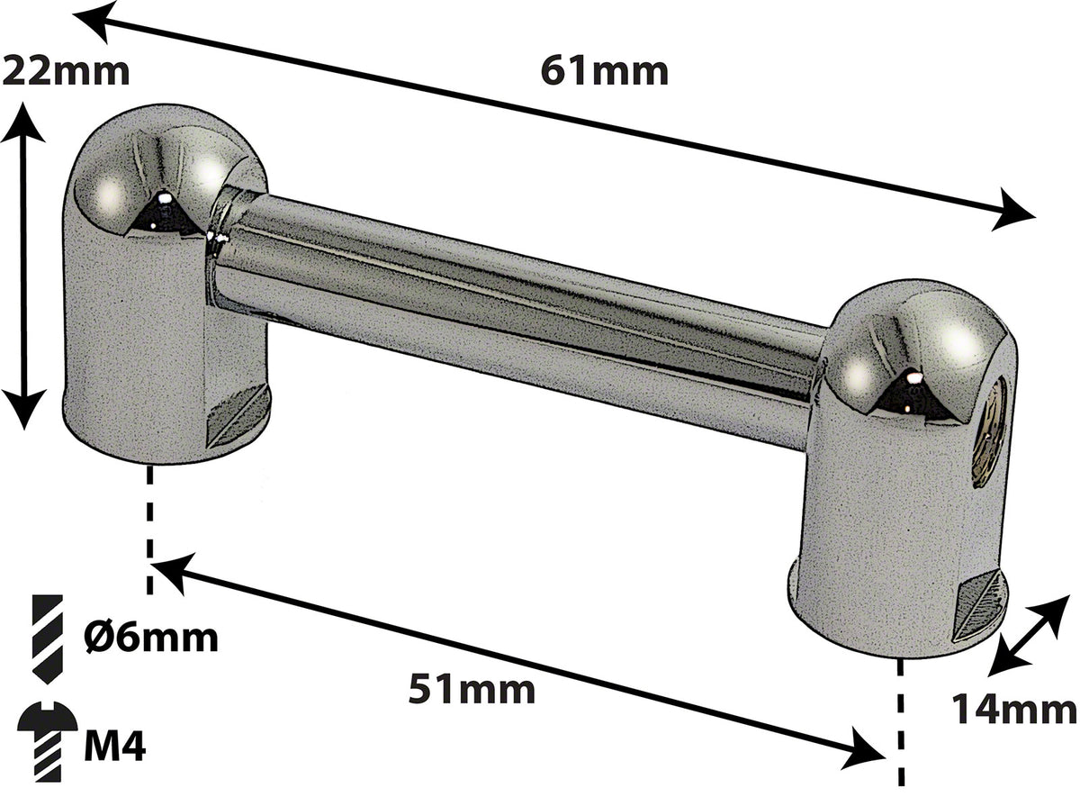 TL2D51 - TUBE LUG - 51MM - DOUBLE ENDED (X1)