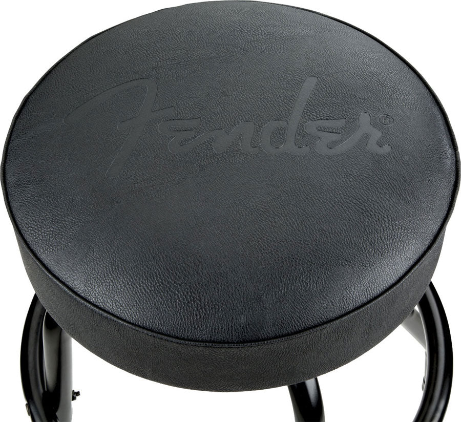Embossed Black Logo Barstool Black-Black 30"