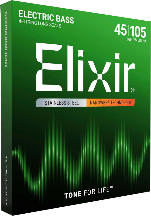 NANOWEB STAINLESS STEEL ELECTRIC BASS STRINGS MEDIUM SET /4C !45-65-85-105
