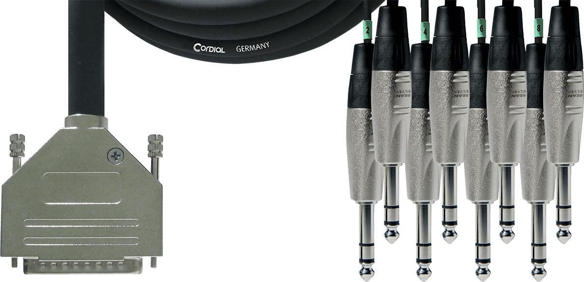 Cabo de Interface SUB-D/8 Jack Estéreo 3 M
