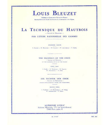 Bleuzet L. - Technique Du Hautbois Par L'etude Rationelle Des Gammes Volume 1