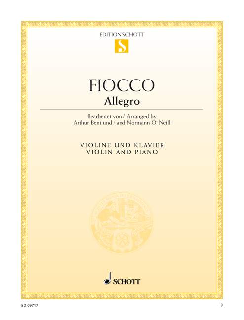 Fiocco JOSEPH-hector - Allegro - Violin And Piano