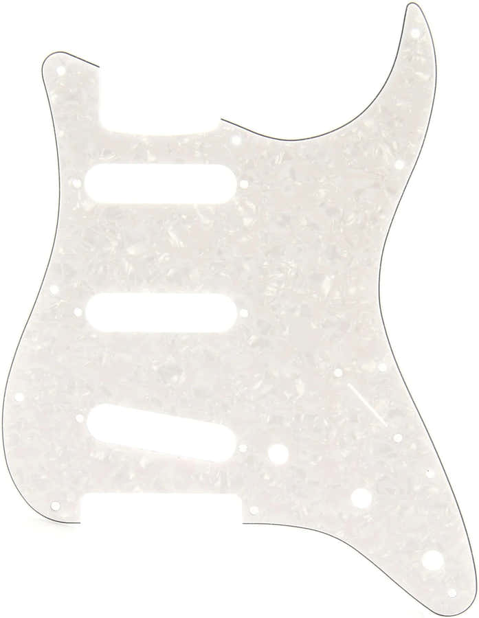 PICKGUARD STRAT SSS WHITE PEARL