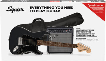 Stratocaster HSS Affinity Pack LRL Charcoal Frost Metálico