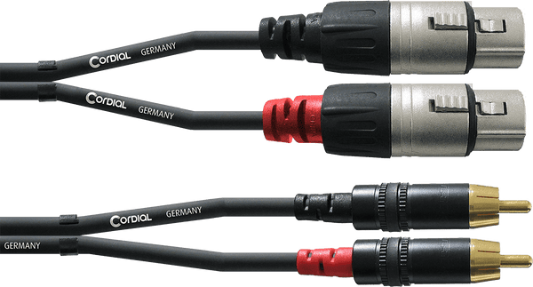 Cabo de Áudio Duplo XLR Fêmea/RCA 1,5 M