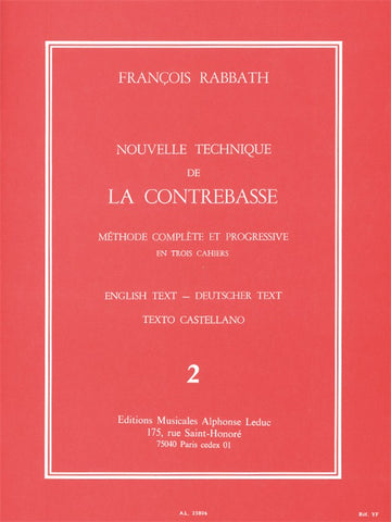 RABBATH FRANCOIS - NOUVELLE TECHNIQUE DE LA CONTREBASSE VOL.2