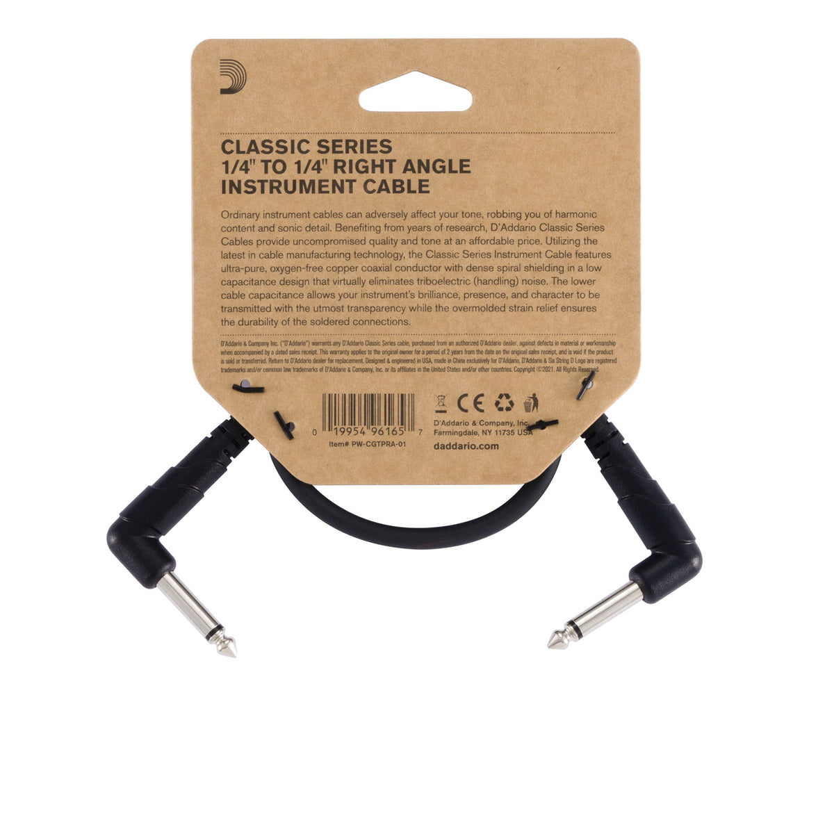 CLASSIC SERIES PATCH CABLE RIGHT-ANGLE 1 FOOT