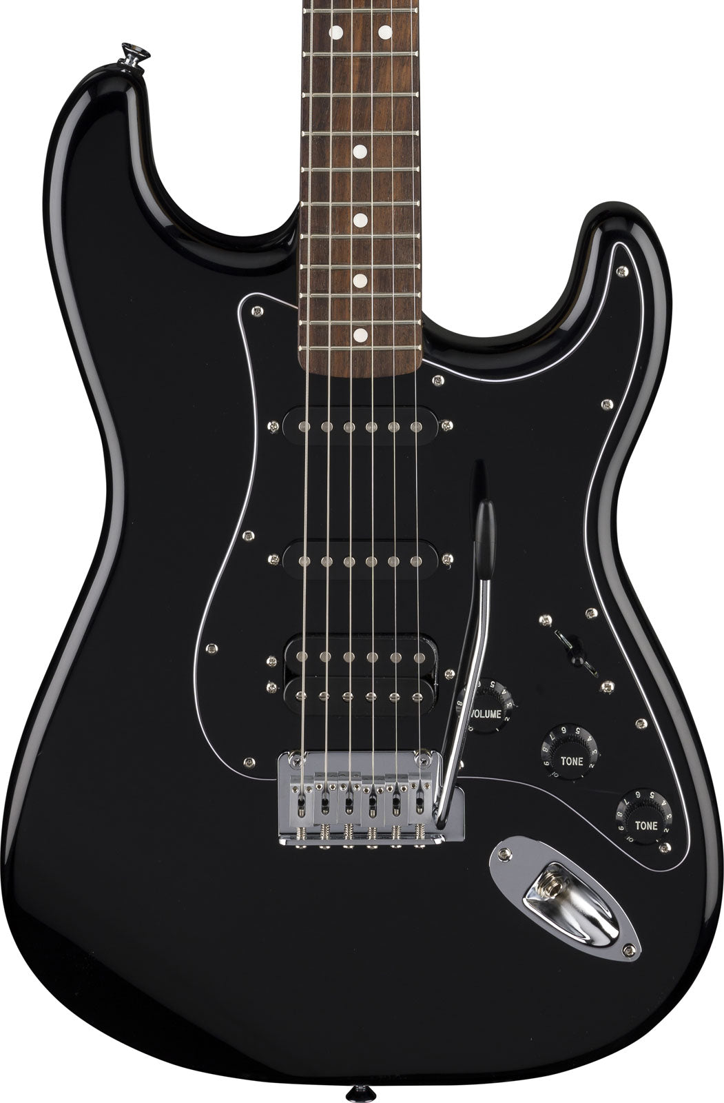 Standard Stratocaster HSS LRL Escudo Preto Preto