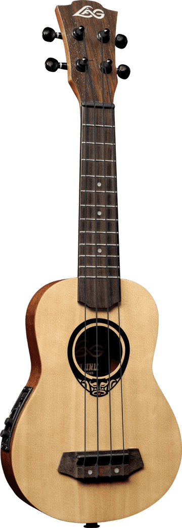 Tiki Baby Tku150Se Ukulele Baby-Soprano Fundo Arqueado Fino Elétrica