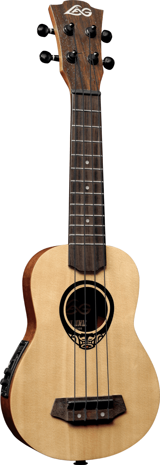 Tiki Baby Tku150Se Ukulele Baby-Soprano Fundo Arqueado Fino Elétrica