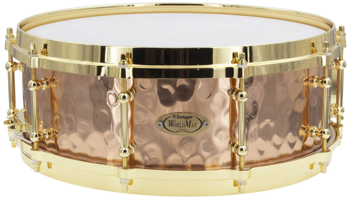 Worldmax BZH-5014DHBR - Caixa 14" x 5" - Casco de Bronze Martelado - Aro Moldado
