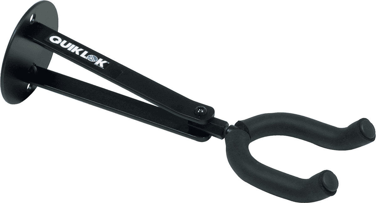 GS454 LONG GUITAR WALL MOUNT WITH FORK BLACK