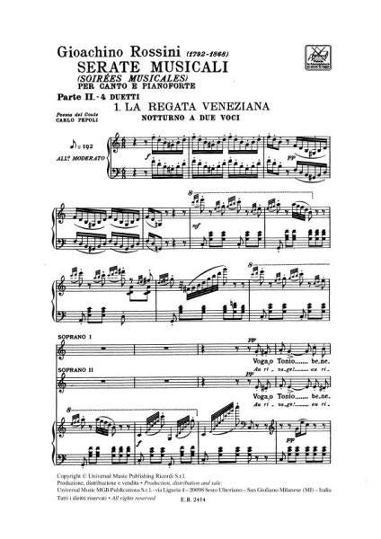 ROSSINI G. - SERATE MUSICALI. PARTE II: 4 DUETTI - CHANT ET PIANO