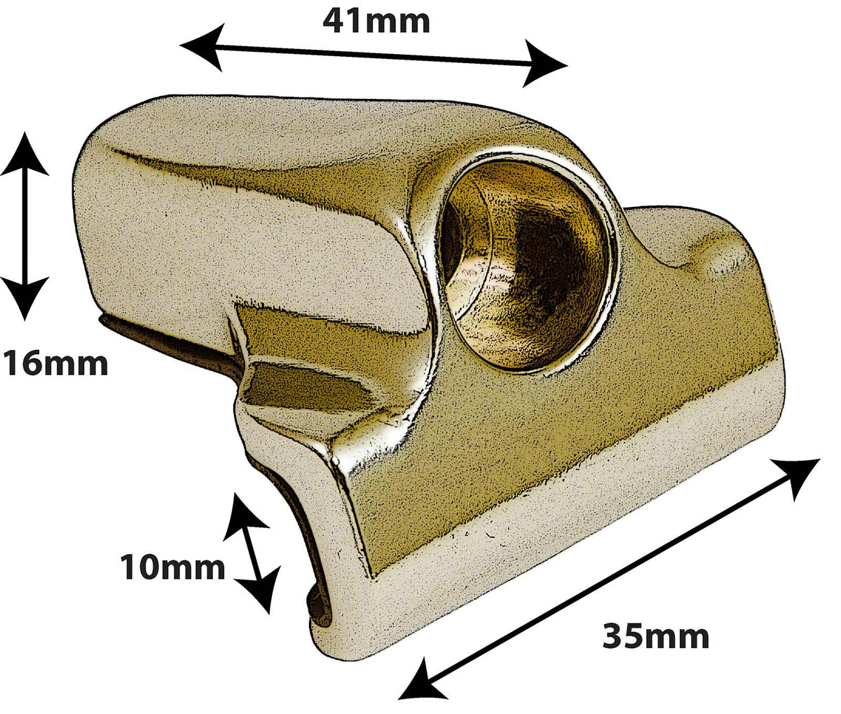 DC9BR - DIE CAST BASS DRUM CLAW HOOK WITH GASKET - BRASS (X1)
