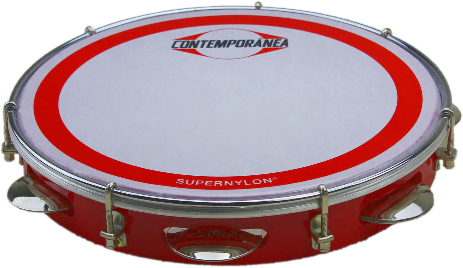 Pandeiro 10" red formica - super nylon head - Pro