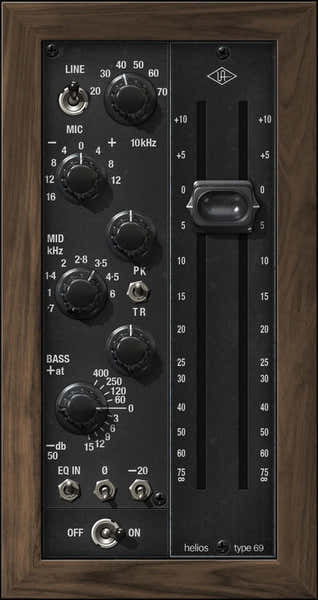UAD Helios Type 69 Coleção de pré amplificador e EQ