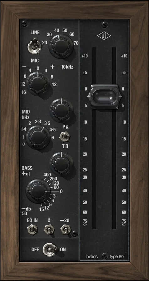 UAD Helios Type 69 Coleção de pré amplificador e EQ
