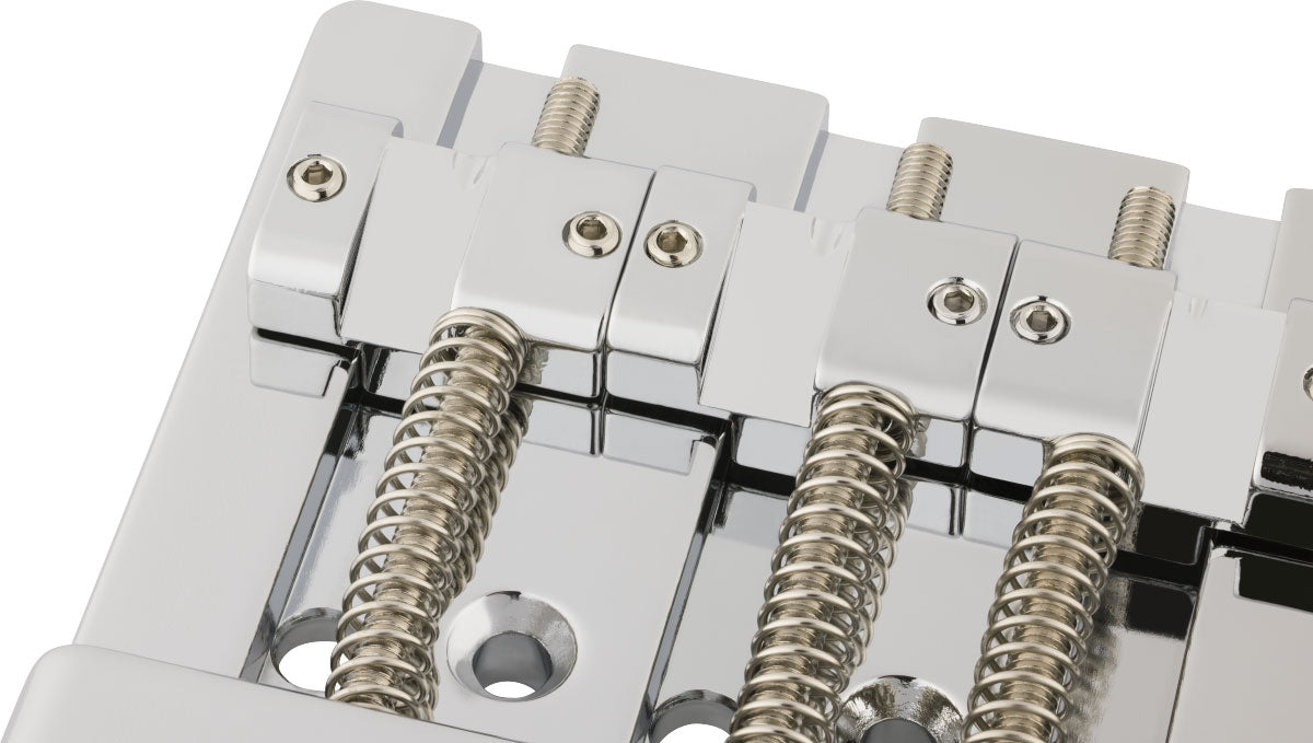 Fender Conjunto de ponte para baixo de 4 cordas HiMass com passagem das cordas pelo corpo e selas de latão Cromado