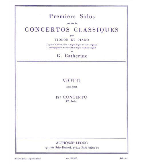 VIOTTI G.B. - SOLO N°1 DU CONCERTO N°12 - VIOLON & PIANO