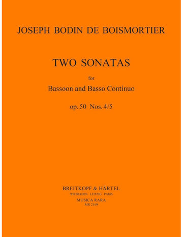 BOISMORTIER JOSEPH BODIN DE - SONATEN IN D C OP. 50/4-5 - BASSOON BASSO CONTINUO
