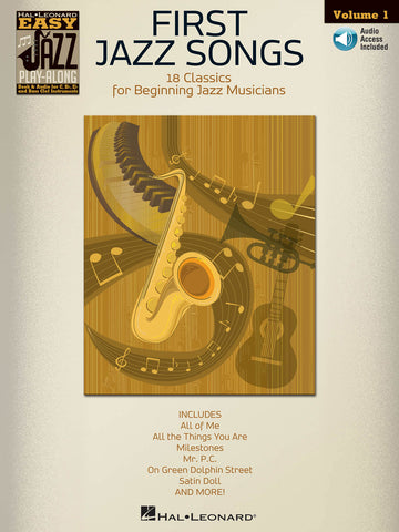 EASY JAZZ PLAY ALONG VOLUME 1 FIRST JAZZ SONGS + AUDIO TRACKS - BASS CLEF INSTRUMENTS