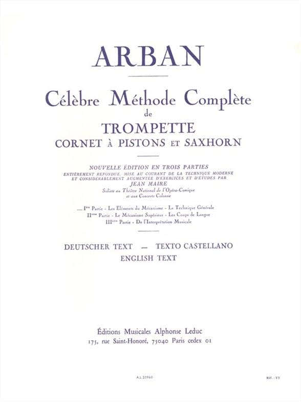 Arban JEAN-baptiste - Celebre Methode Complete Pour Trompette Volume 1