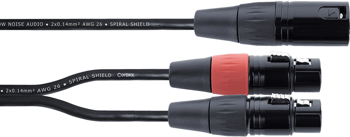 Cabo Y XLR Macho / 2 XLR Fêmeas 30 CM