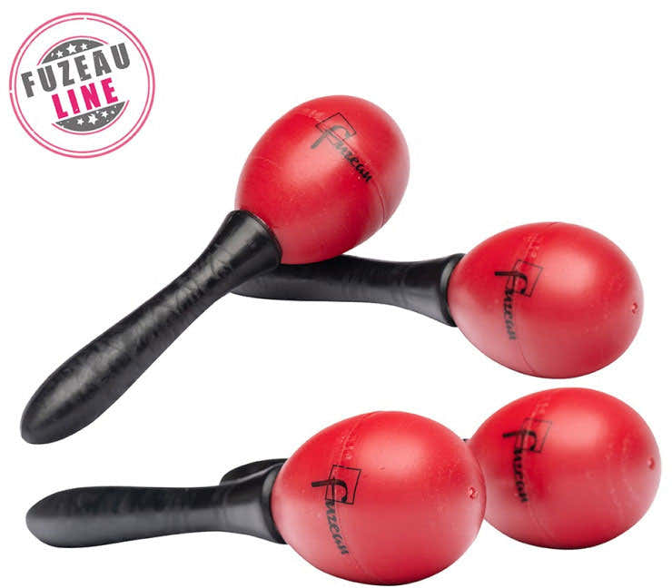 2 pares de maracas sonoras de plástico vermelho e preto
