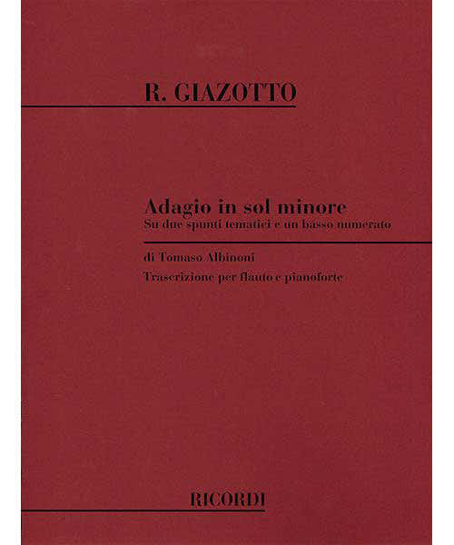 GIAZOTTO R. - ADAGIO IN SOL MIN. - FLUTE ET PIANO