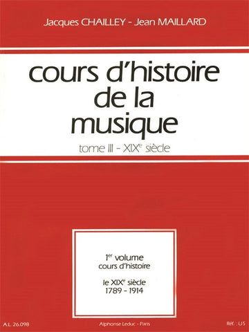 Cours d'histoire de la musique : Tome 3 vol. 1