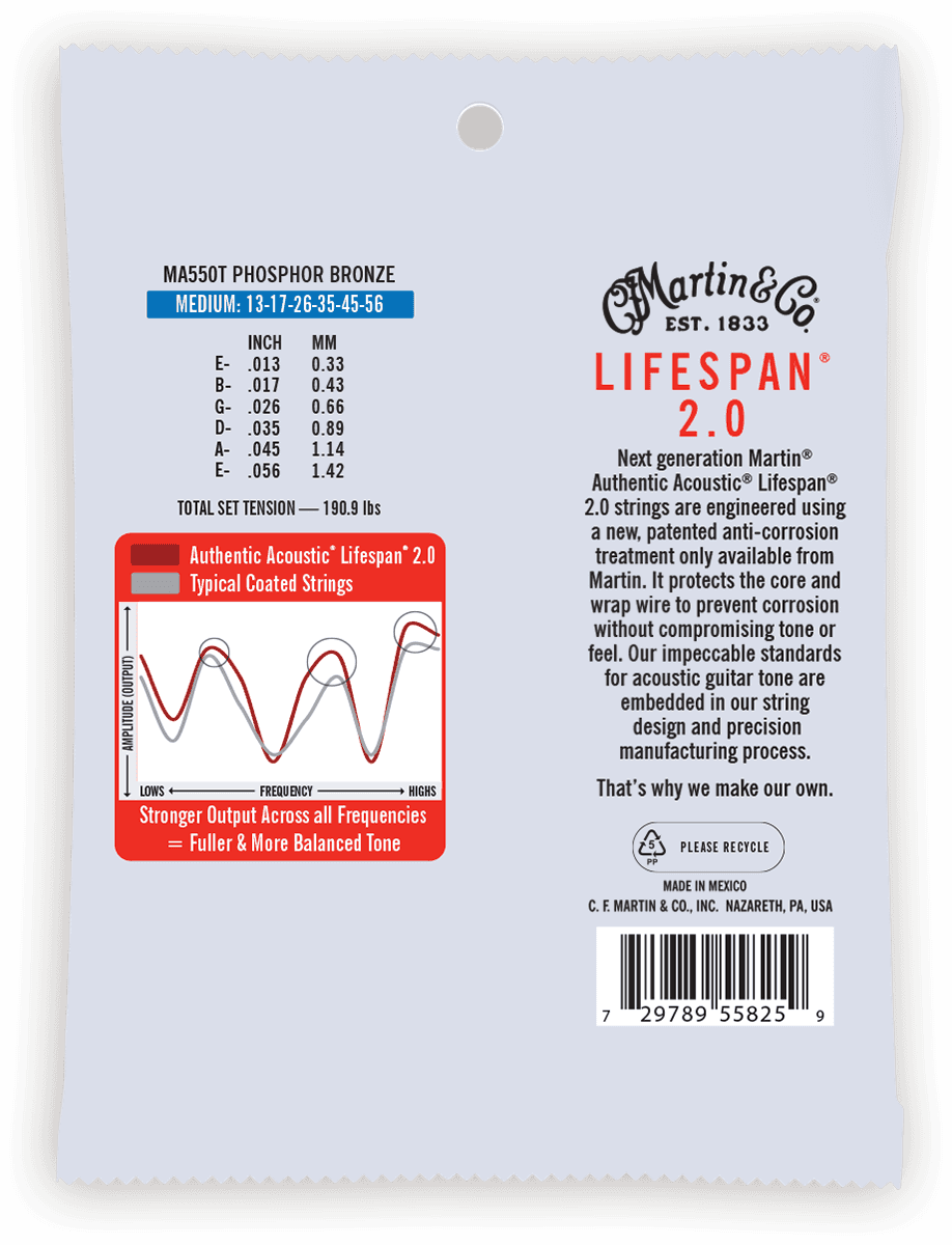 MA550T AUTHENTIC TREATED MEDIUM 92/8 PHOSPHOR BRONZE MEDIUM