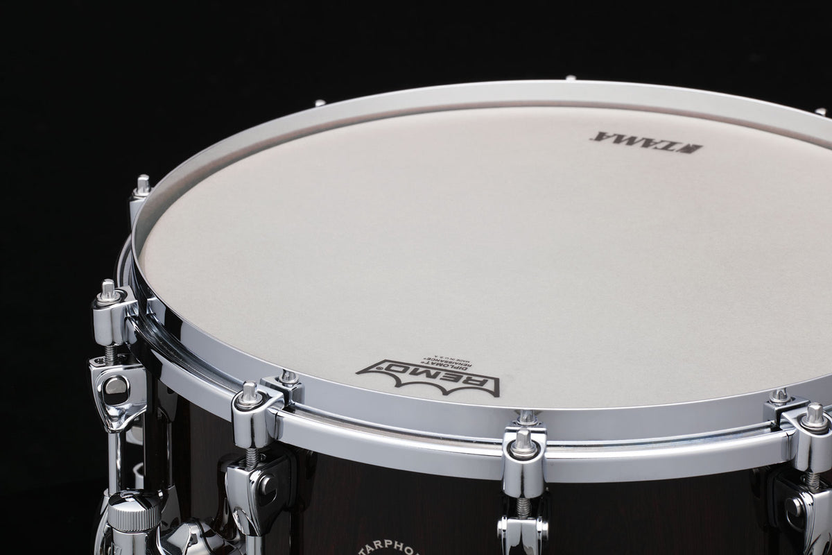 STARPHONIC BUBINGA BRAVURA 14X6 CONCERT SNARE DRUM W/MULTI SNARE FRAME GLOSS NATURAL CORDIA