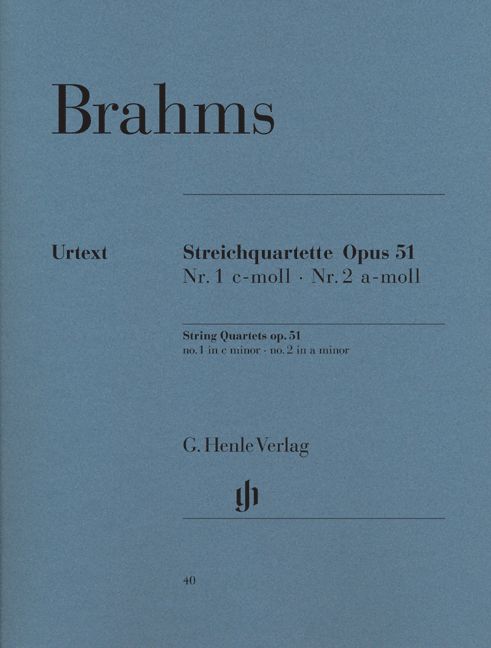 Brahms J. - Quartetos de cordas em Dó menor e Lá menor Op. 51