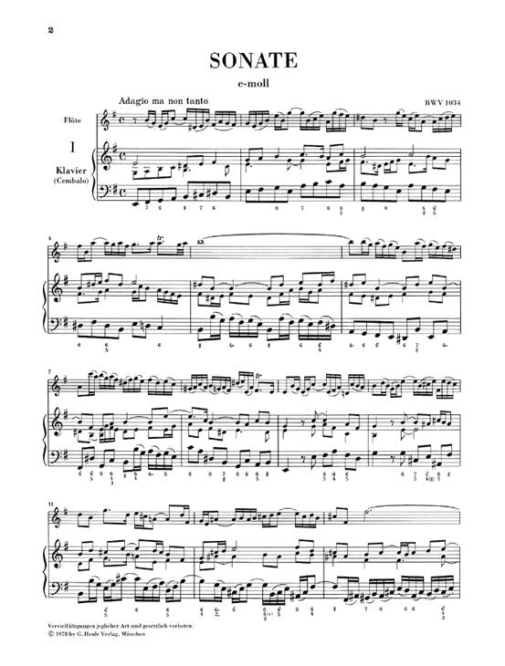 J.S. - Flute Sonatas Volume I (The Four Authentic Sonatas - With Violoncello P)