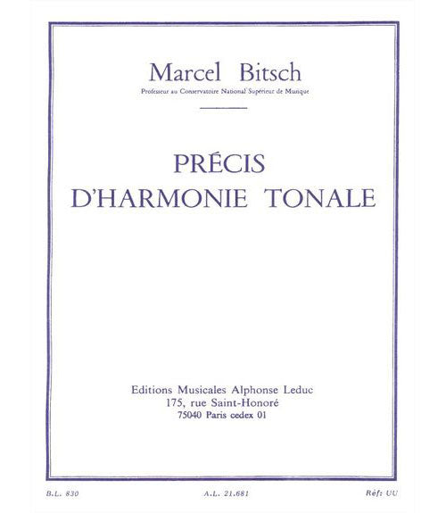 Leduc Bitsch Marcel - Precis D'harmonie Tonale