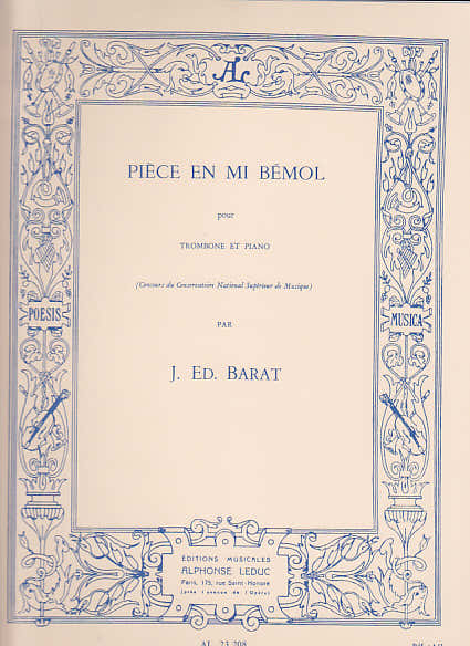 BARAT - PIECE EN MI BEMOL POUR TROMBONE & PIANO