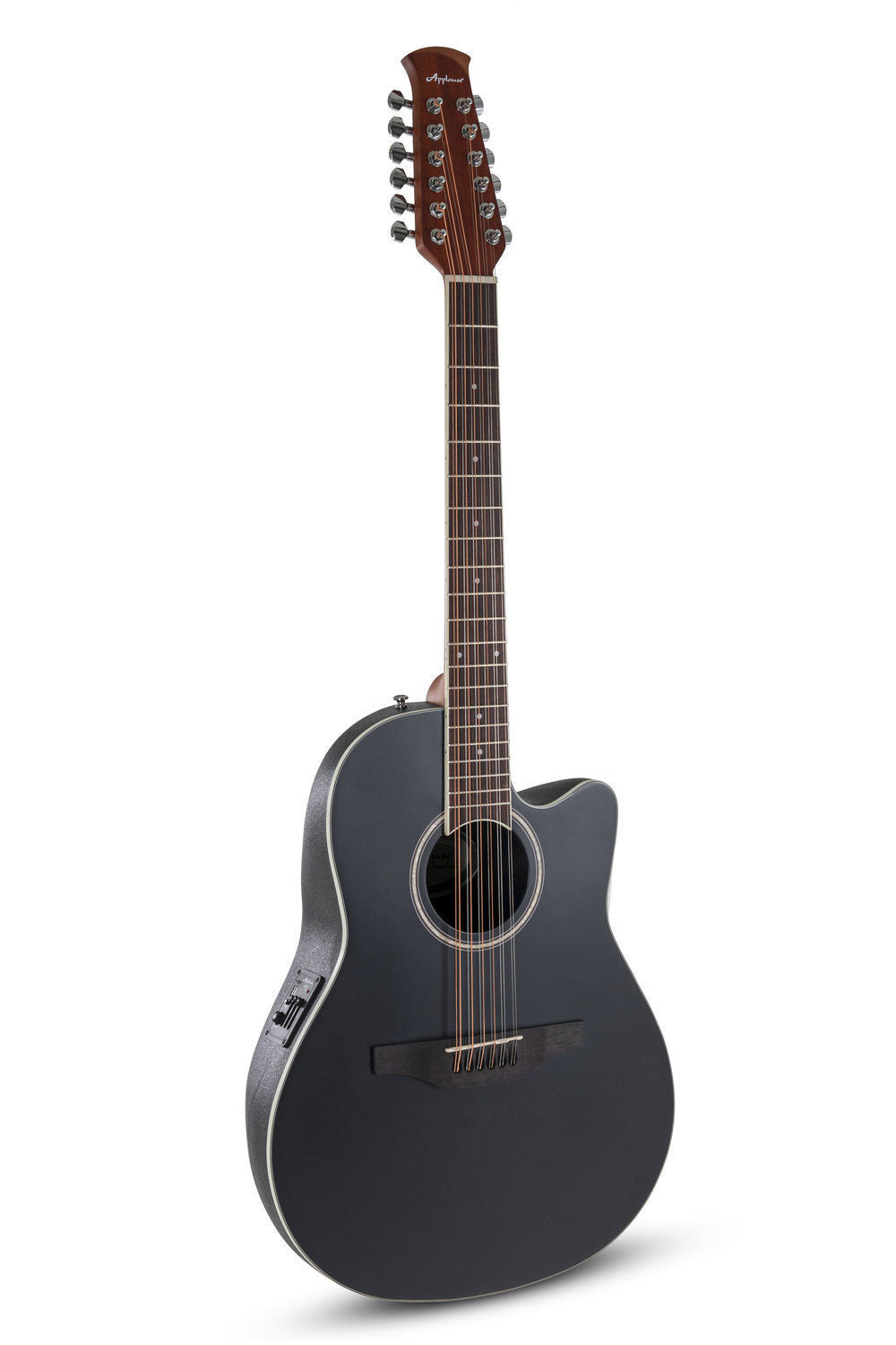 E-Acoustic Guitar Ab2412Ii Mid Cutaway 12-String Black Satin