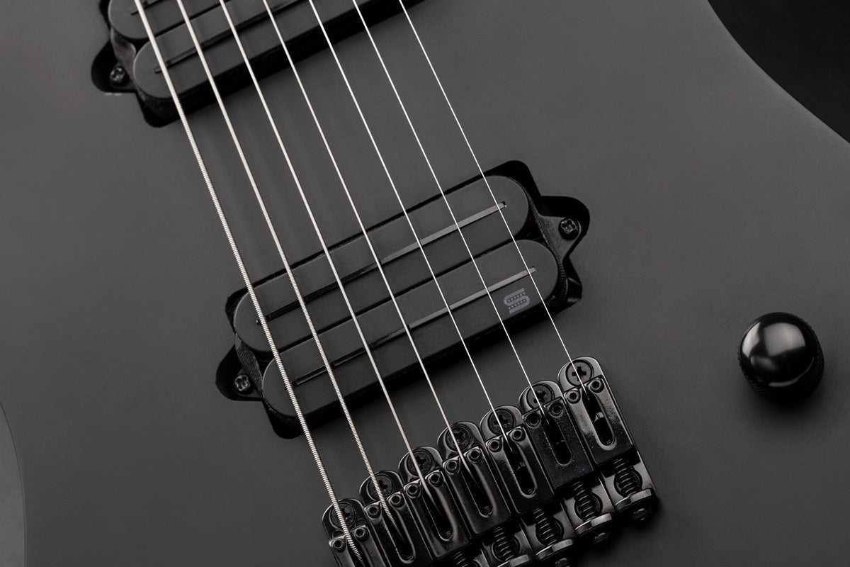 Humbucker Black Jupiter Rails de 7 cordas, assinatura de Wes Hauch, conjunto, preto